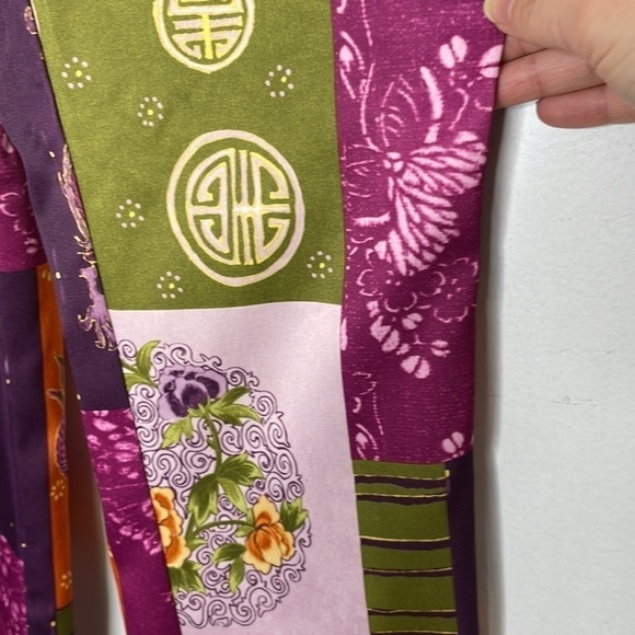 𝅺vintage made in USA patchwork oriental high waisted pants - Picture 6 of 10